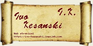 Ivo Kešanski vizit kartica